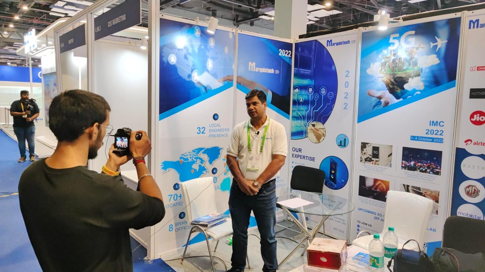 Manager Brijpal Singh being filmed for an IMC documentary