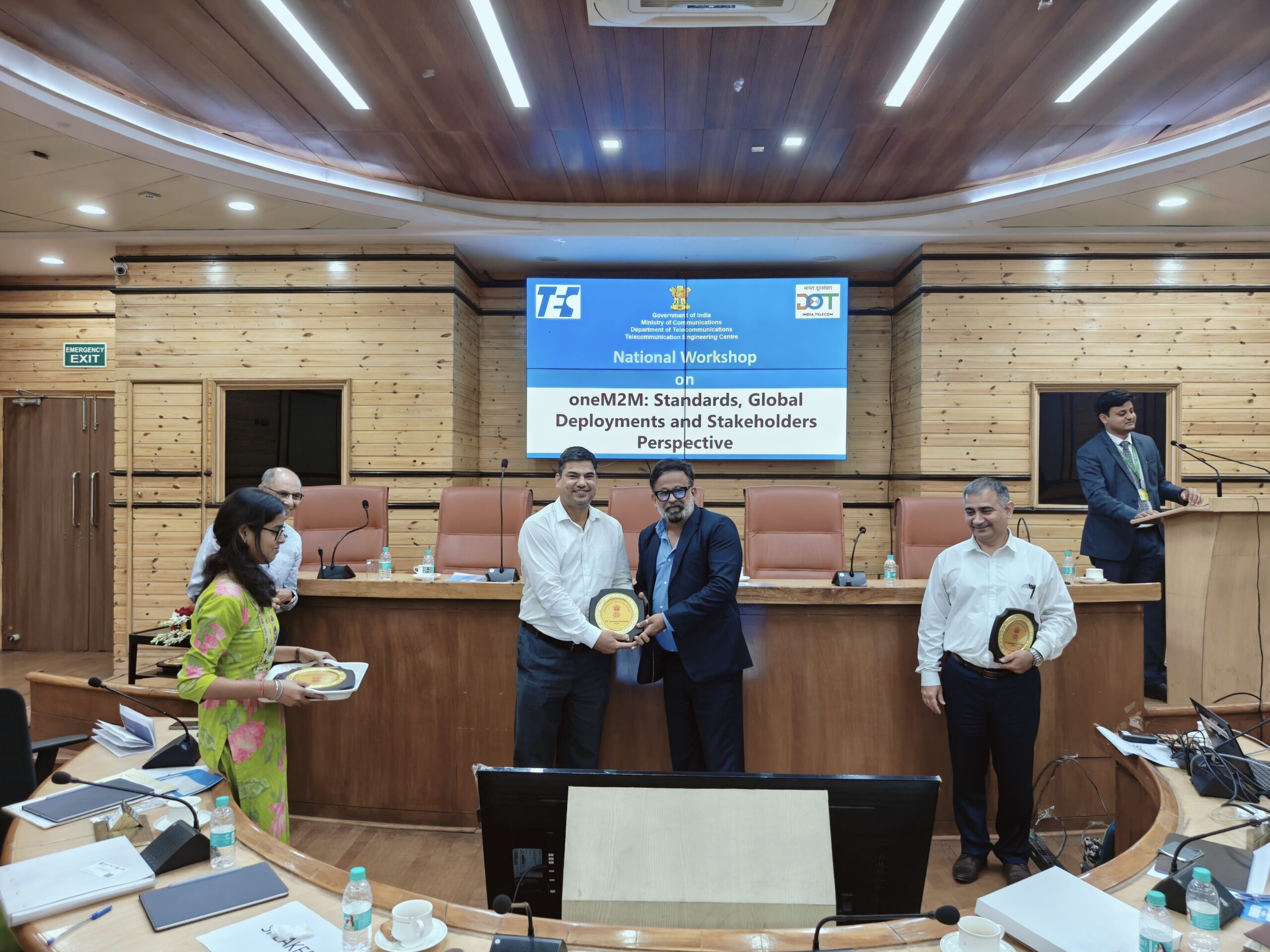 Brajpal Singh receiving an honorary recognition at the oneM2M workshop