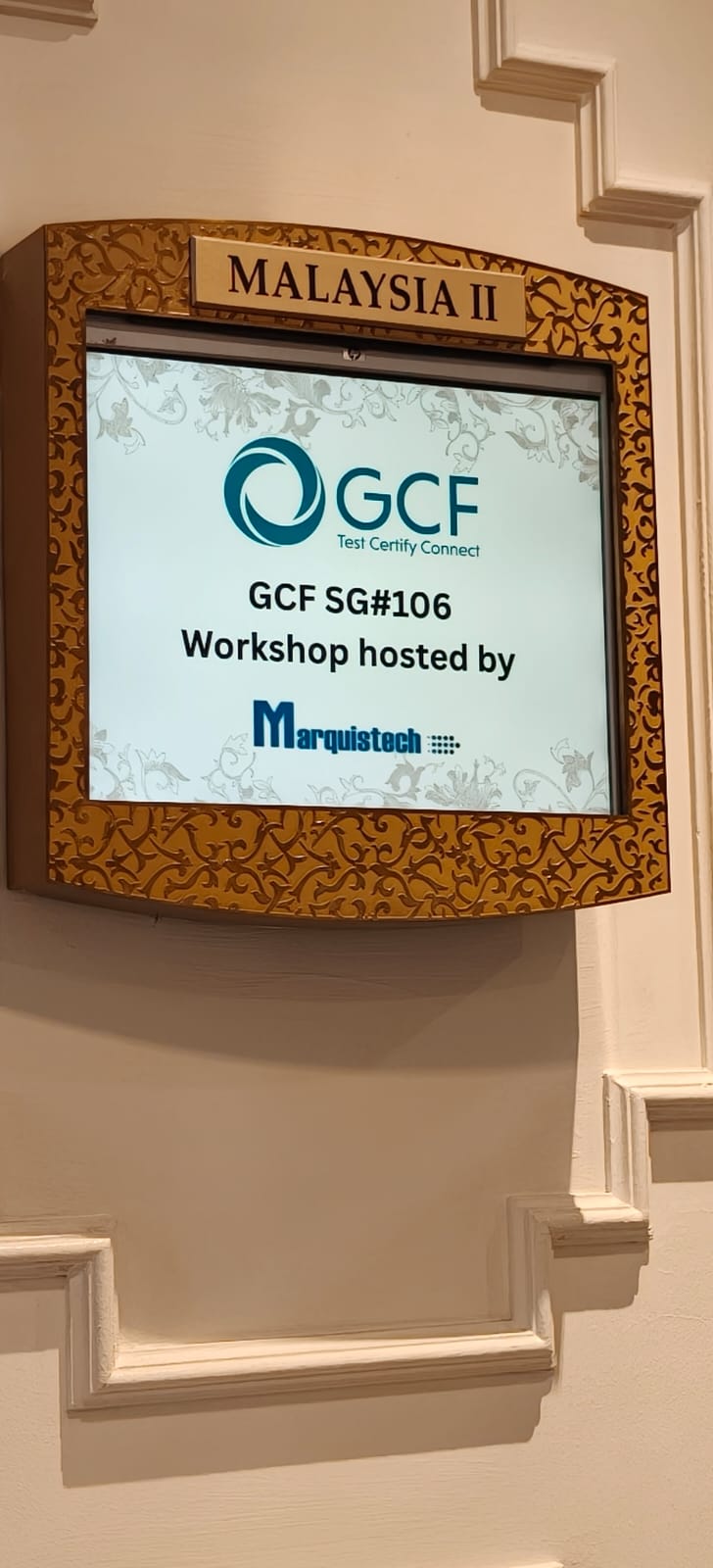 GCF SG#106 Workshop signage hosted by Marquistech