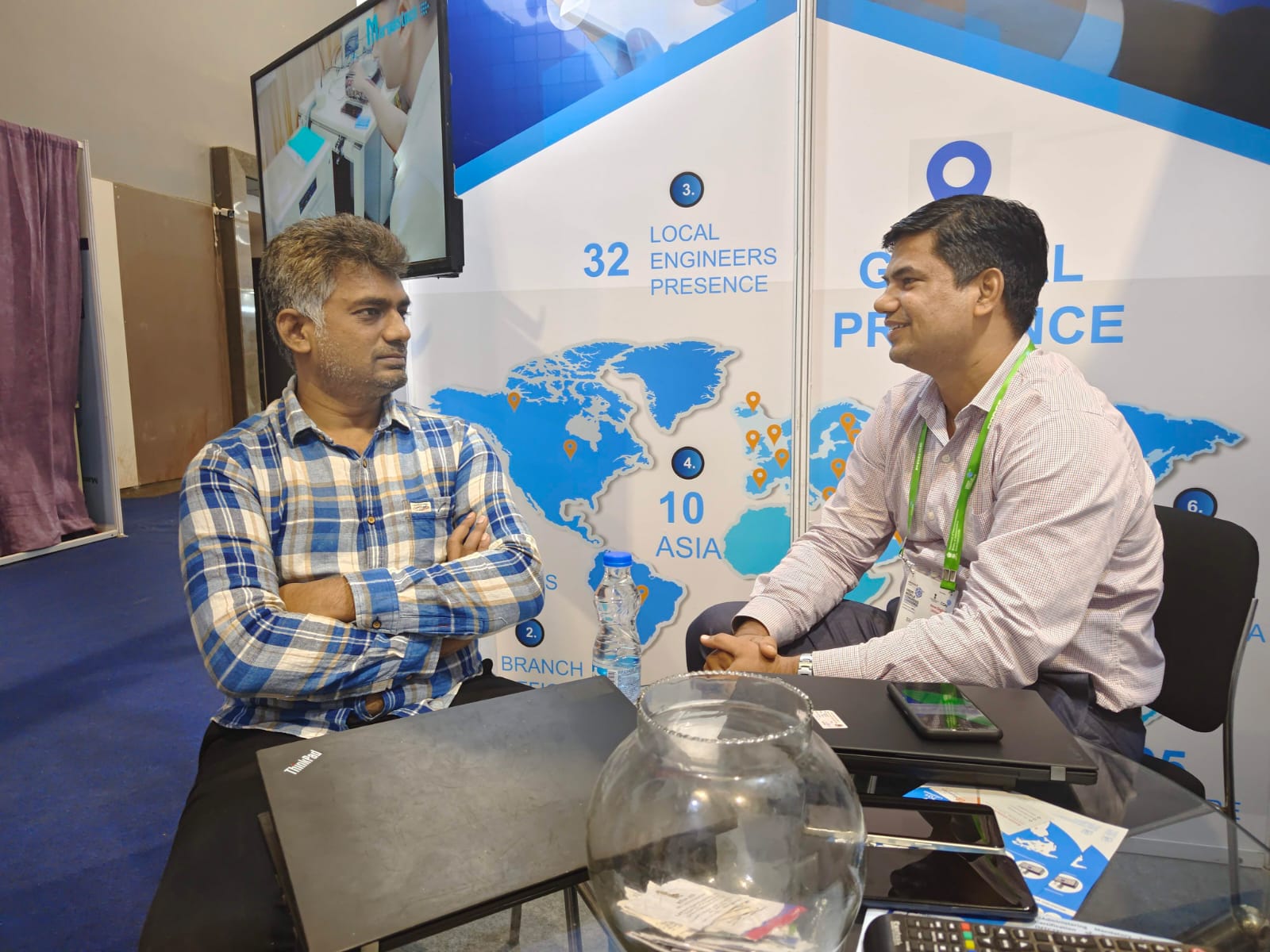 Manager Brajpal Singh discussing new technology at IMC 2023
